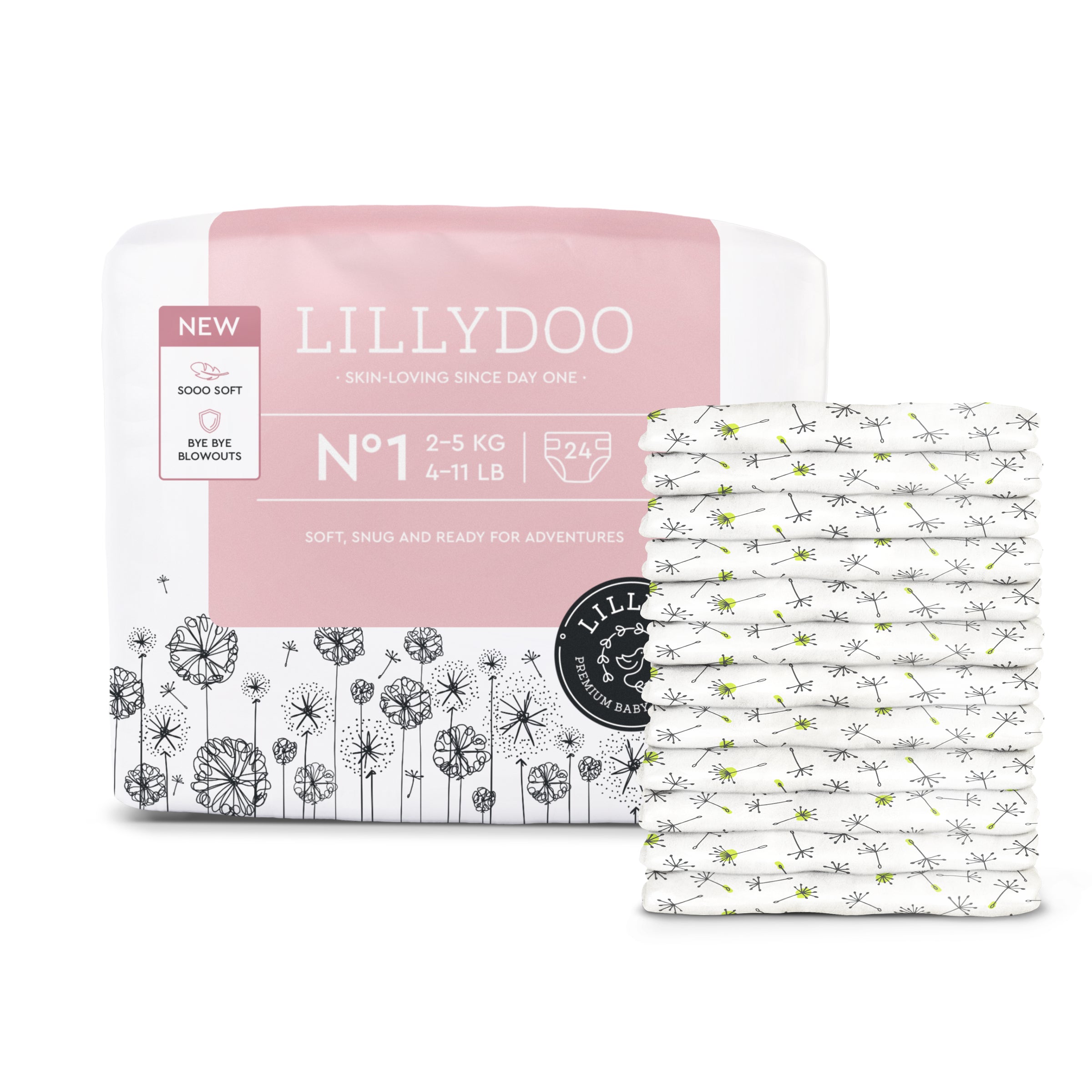 LILLYDOO Green Milieuvriendelijke Luiers Maat 3 (6-10 Kg) - Maanddoos 165 Stuks FSC Gecertificeerd
