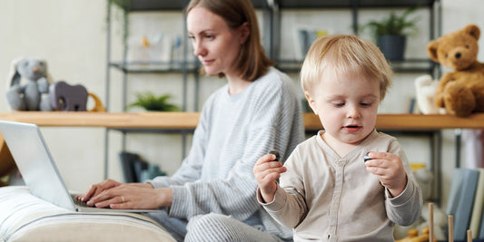 Being parents in the 21st century. Parents working remotely and children at home