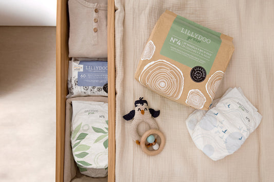 Changing table with diapers