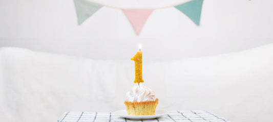 cupcake and candle for baby's first birthday
