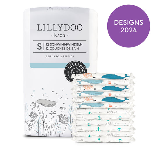 Offre : Couches de bain LILLYDOO taille S - Ahoy, Little Sailor & Blue Whales Swim Deep